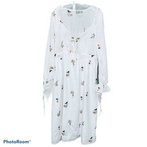 ASOS Women's Maxi Dress‎ White Floral Print Cotton Long Sleeve Size 10 NWOT